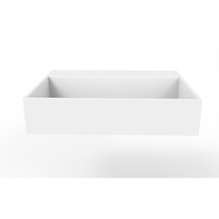 CASTELLO USA Juniper 24” Solid Surface Wall-Mounted Bathroom Sink in White with No Faucet Hole CB-GM-2056-24-NH